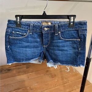 PAIGE Dark Blue Jean Shorts